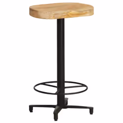 vidaXL 2x Solid Mango Wood Bar Stools 66 cm Wooden Bistro Pub Counter Chair - Additional view 8