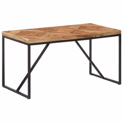 vidaXL Solid Acacia and Mango Wood Dining Table 140x70 cm Kitchen Dining Room - Additional view 4