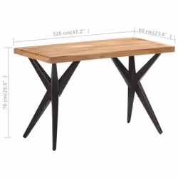 vidaXL Dining Table Home Kitchen Dining Room Dinner Table Breakfast Side Table - bleached, 120 x 60 x 76 cm - Additional view 4
