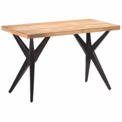 vidaXL Dining Table Home Kitchen Dining Room Dinner Table Breakfast Side Table - bleached, 120 x 60 x 76 cm - Additional view 8