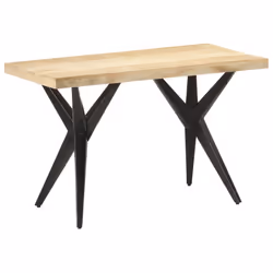 vidaXL Dining Table Home Kitchen Dining Room Dinner Table Breakfast Side Table - natural, 120 x 60 x 76 cm