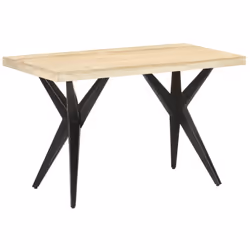 vidaXL Dining Table Home Kitchen Dining Room Dinner Table Breakfast Side Table - natural, 120 x 60 x 76 cm - Additional view 10