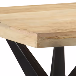 vidaXL Dining Table Home Kitchen Dining Room Dinner Table Breakfast Side Table - natural, 120 x 60 x 76 cm - Additional view 4