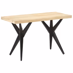 vidaXL Dining Table Home Kitchen Dining Room Dinner Table Breakfast Side Table - natural, 120 x 60 x 76 cm - Additional view 7