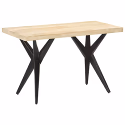 vidaXL Dining Table Home Kitchen Dining Room Dinner Table Breakfast Side Table - natural, 120 x 60 x 76 cm - Additional view 8