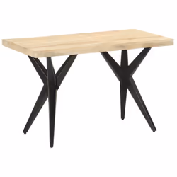 vidaXL Dining Table Home Kitchen Dining Room Dinner Table Breakfast Side Table - natural, 120 x 60 x 76 cm - Additional view 9