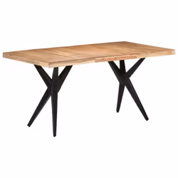 vidaXL Rough Mango Wood Dining Table Wooden Dinner Desk Kitchen Furniture