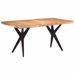 vidaXL Rough Mango Wood Dining Table Wooden Dinner Desk Kitchen Furniture