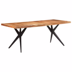 vidaXL Dining Table Home Kitchen Dining Room Dinner Table Breakfast Side Table - bleached, 200 x 90 x 76 cm - Additional view 5