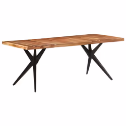vidaXL Dining Table Home Kitchen Dining Room Dinner Table Breakfast Side Table - bleached, 200 x 90 x 76 cm - Additional view 6