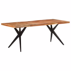 vidaXL Dining Table Home Kitchen Dining Room Dinner Table Breakfast Side Table - bleached, 200 x 90 x 76 cm - Additional view 7