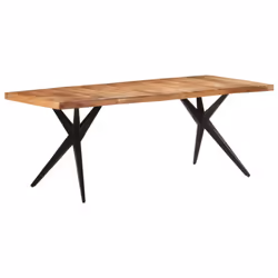 vidaXL Dining Table Home Kitchen Dining Room Dinner Table Breakfast Side Table - bleached, 200 x 90 x 76 cm - Additional view 8