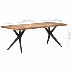 vidaXL Dining Table Solid Reclaimed Wood Wooden Kitchen Furniture Dinner Desk - Additional view 5