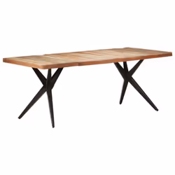 vidaXL Dining Table Solid Reclaimed Wood Wooden Kitchen Furniture Dinner Desk - Additional view 6