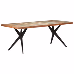 vidaXL Dining Table Solid Reclaimed Wood Wooden Kitchen Furniture Dinner Desk - Additional view 7