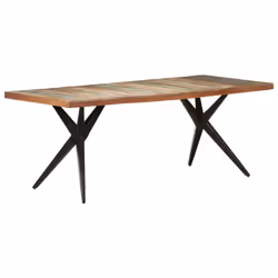 vidaXL Dining Table Solid Reclaimed Wood Wooden Kitchen Furniture Dinner Desk - Additional view 8