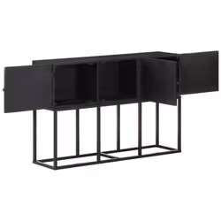 vidaXL Solid Mango Wood Sideboard Storage Cupboard Wooden Side Carved Cabinet - Additional view 4