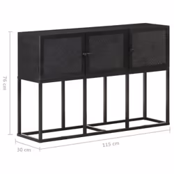 vidaXL Solid Mango Wood Sideboard Storage Cupboard Wooden Side Carved Cabinet - Additional view 6