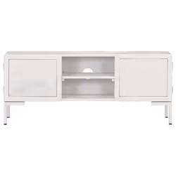 vidaXL Solid Mango Wood TV Cabinet White Television Storage Stand Lowboard - Additional view 4