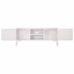 vidaXL Solid Mango Wood TV Cabinet White Television Storage Stand Lowboard - Additional view 5