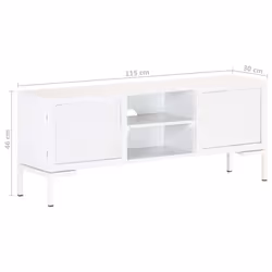 vidaXL Solid Mango Wood TV Cabinet White Television Storage Stand Lowboard - Additional view 8