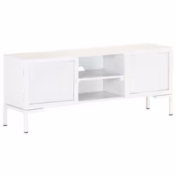 vidaXL Solid Mango Wood TV Cabinet White Television Storage Stand Lowboard - Additional view 9
