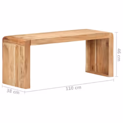 vidaXL Solid Acacia Wood Bench Hall Entryway Indoor Dining Seat Furniture - Additional view 6