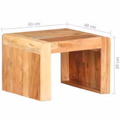 vidaXL Solid Acacia Wood Side Table End Accent Couch Living Room Sofa Desk - Additional view 5