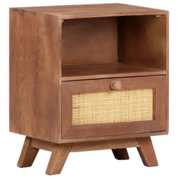 vidaXL Solid Mango Wood Bedside Cabinet 40x30x50 cm Nightstand Bedside Table