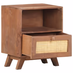 vidaXL Solid Mango Wood Bedside Cabinet 40x30x50 cm Nightstand Bedside Table - Additional view 4