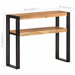 vidaXL Console Table Hallway Accent Couch Table Side Coffee Tea End Table - solid acacia wood, 90 x 30 x 75 cm