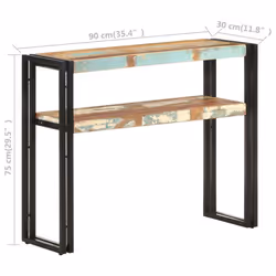 vidaXL Console Table Hallway Accent Couch Table Side Coffee Tea End Table - solid reclaimed wood, 90 x 30 x 75 cm