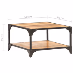 vidaXL Solid Mango Wood Coffee Table Wooden Accent Couch Side Sofa End Table - Additional view 5