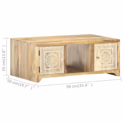 vidaXL Solid Mango Wood Coffee Table Wooden Accent Side End Sofa Couch Table