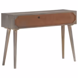 vidaXL Solid Rough Mango Wood Console Table Grey Accent Table Living Room