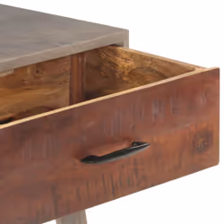 vidaXL Solid Rough Mango Wood Console Table Grey Accent Table Living Room - Additional view 4