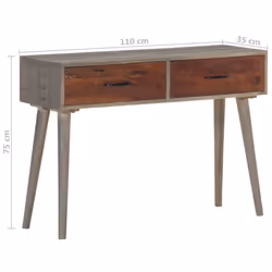 vidaXL Solid Rough Mango Wood Console Table Grey Accent Table Living Room - Additional view 5