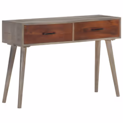 vidaXL Solid Rough Mango Wood Console Table Grey Accent Table Living Room - Additional view 6