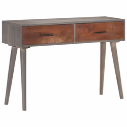 vidaXL Solid Rough Mango Wood Console Table Grey Accent Table Living Room - Additional view 8