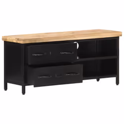 vidaXL Rough Mango Wood TV Cabinet Wooden Media Stand Stereo Unit Lowboard - Additional view 4