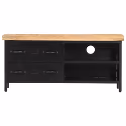 vidaXL Rough Mango Wood TV Cabinet Wooden Media Stand Stereo Unit Lowboard - Additional view 5