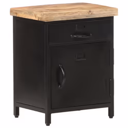 vidaXL Rough Mango Wood Bedside Cabinet Nightstand Home Organiser Lowboard - Additional view 10