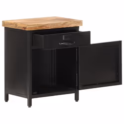 vidaXL Rough Mango Wood Bedside Cabinet Nightstand Home Organiser Lowboard