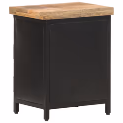 vidaXL Rough Mango Wood Bedside Cabinet Nightstand Home Organiser Lowboard - Additional view 4
