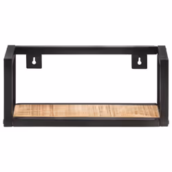 vidaXL 2x Rough Mango Wood Wall Shelves 40 cm Home Decor Floating Display Rack