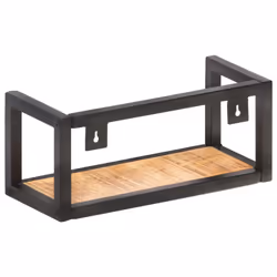 vidaXL 2x Rough Mango Wood Wall Shelves 40 cm Home Decor Floating Display Rack
