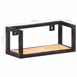 vidaXL 2x Rough Mango Wood Wall Shelves 40 cm Home Decor Floating Display Rack - Additional view 6