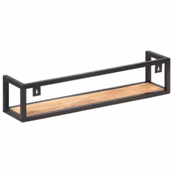 vidaXL 2x Rough Mango Wood Wall Shelves 80 cm Home Decor Floating Display Rack