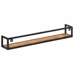 vidaXL 2x Rough Mango Wood Wall Shelves 120 cm Home Floating Display Rack