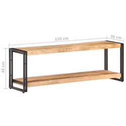 vidaXL Rough Mango Wood TV Cabinet Wooden Hifi Stereo Plasma Media Unit Stand - Additional view 5